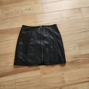 Free people layla vegan leather mini skirt
